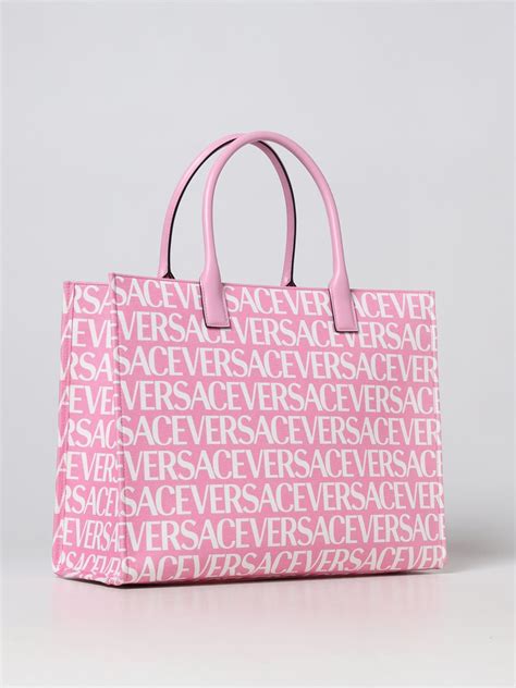 versace multi color|versace pink shopping bag.